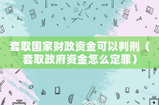 套取國家財政資金可以判刑（套取政府資金怎么定罪）