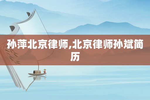孫萍北京律師,北京律師孫斌簡歷