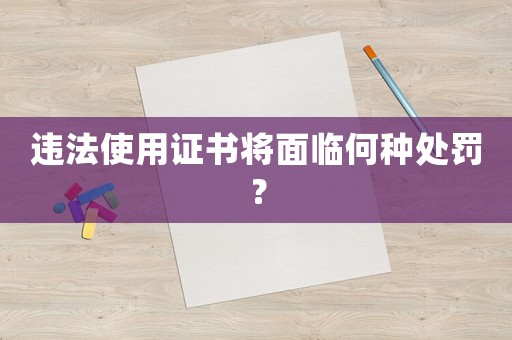 違法使用證書將面臨何種處罰？
