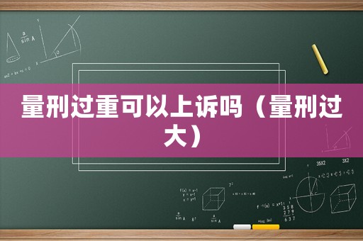 量刑過重可以上訴嗎（量刑過大）