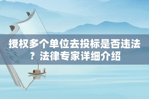 授權多個單位去投標是否違法？法律專家詳細介紹