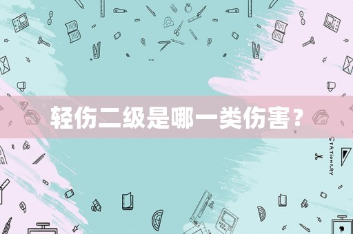 輕傷二級是哪一類傷害？