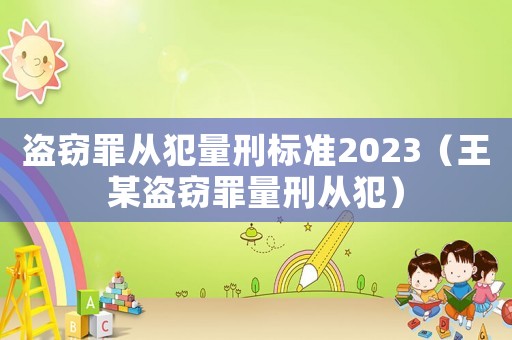 盜竊罪從犯量刑標準2023（王某盜竊罪量刑從犯）