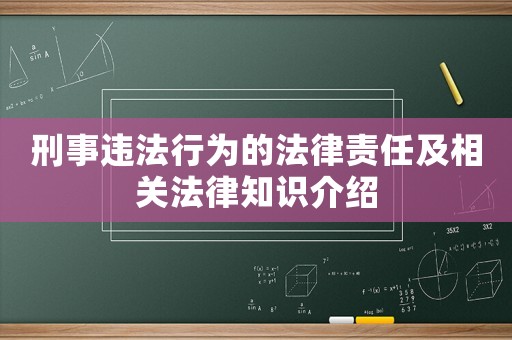刑事違法行為的法律責任及相關法律知識介紹