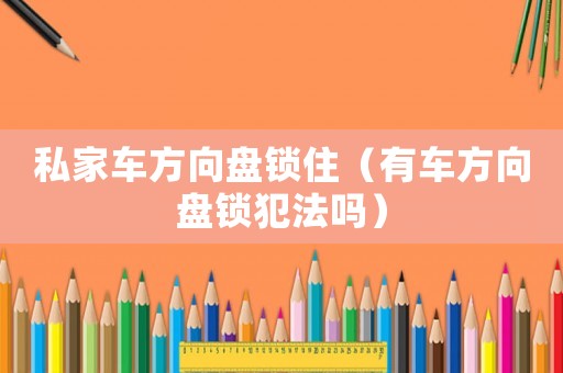 私家車方向盤鎖住（有車方向盤鎖犯法嗎）