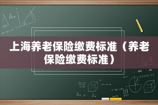 上海養老保險繳費標準（養老保險繳費標準）