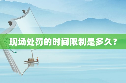 現場處罰的時間限制是多久？