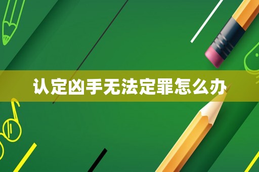 認定兇手無法定罪怎么辦