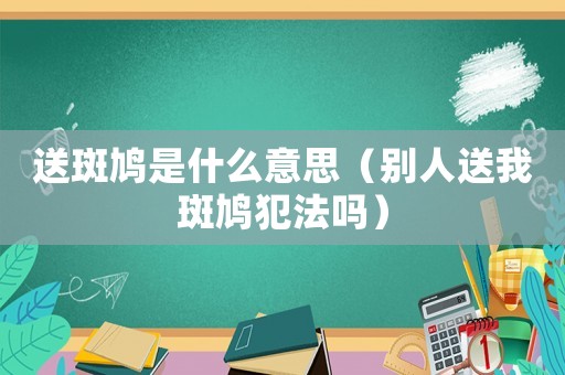 送斑鳩是什么意思（別人送我斑鳩犯法嗎）