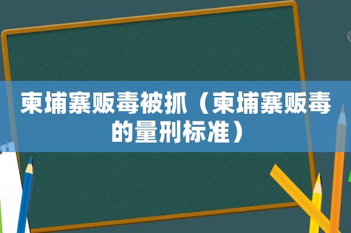 柬埔寨販毒被抓（柬埔寨販毒的量刑標準）