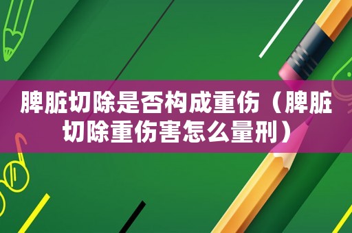 脾臟切除是否構成重傷（脾臟切除重傷害怎么量刑）