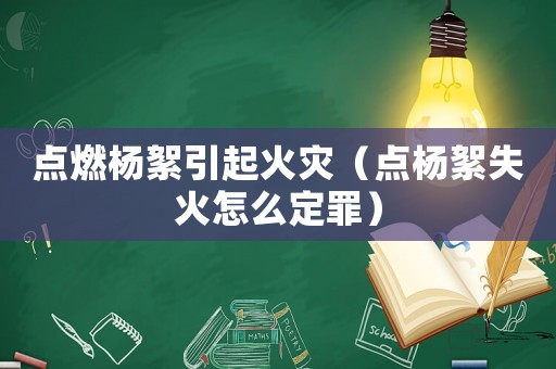 點燃楊絮引起火災（點楊絮失火怎么定罪）