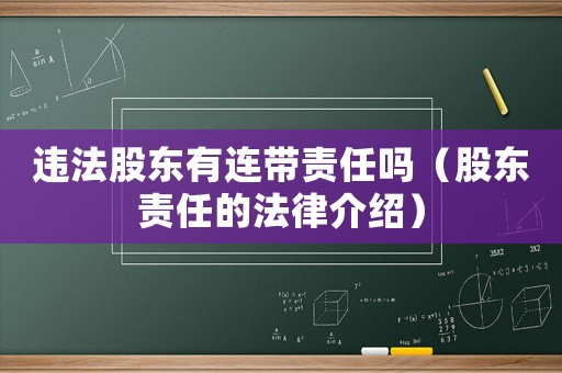 違法股東有連帶責(zé)任嗎（股東責(zé)任的法律介紹）