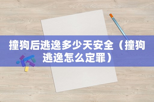 撞狗后逃逸多少天安全（撞狗逃逸怎么定罪）
