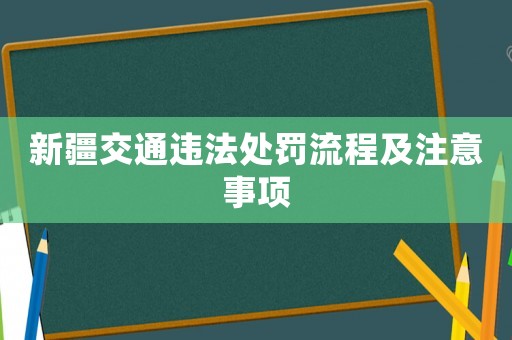 新疆交通違法處罰流程及注意事項