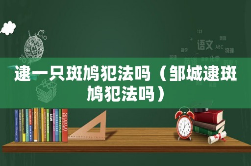 逮一只斑鳩犯法嗎（鄒城逮斑鳩犯法嗎）