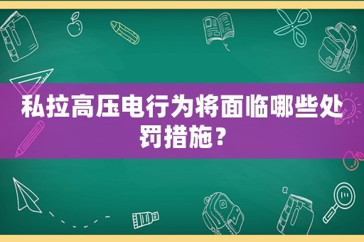 私拉高壓電行為將面臨哪些處罰措施？