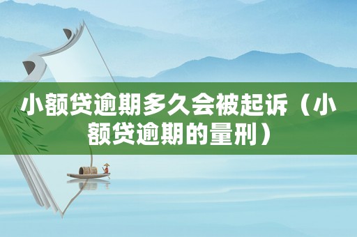 小額貸逾期多久會被起訴（小額貸逾期的量刑）