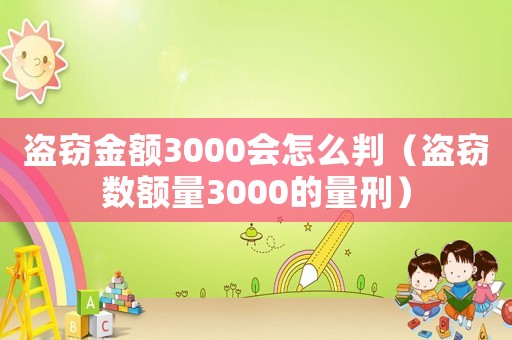 盜竊金額3000會怎么判（盜竊數額量3000的量刑）