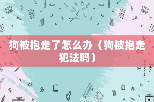 狗被抱走了怎么辦（狗被抱走犯法嗎）