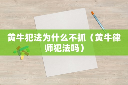 黃牛犯法為什么不抓（黃牛律師犯法嗎）