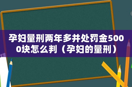 孕婦量刑兩年多并處罰金5000塊怎么判（孕婦的量刑）