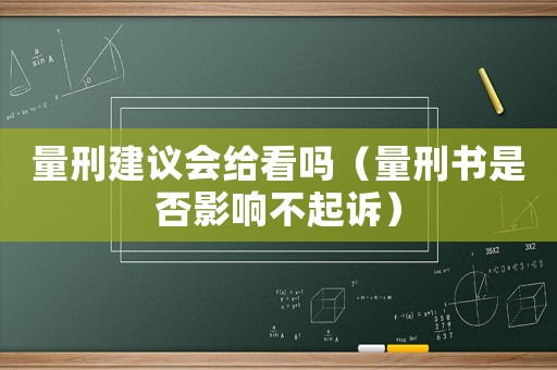量刑建議會給看嗎（量刑書是否影響不起訴）