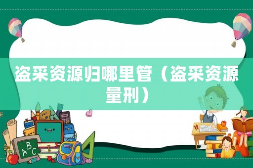盜采資源歸哪里管（盜采資源量刑）