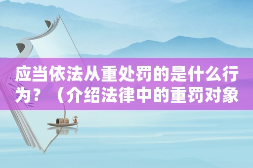 應當依法從重處罰的是什么行為？（介紹法律中的重罰對象）