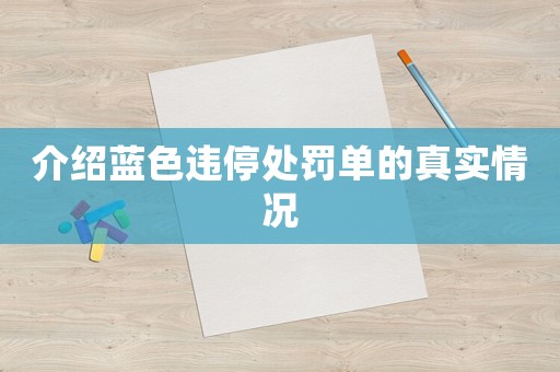 介紹藍(lán)色違停處罰單的真實(shí)情況
