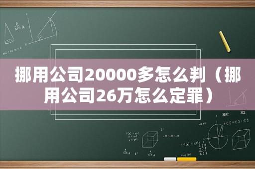 挪用公司20000多怎么判（挪用公司26萬怎么定罪）