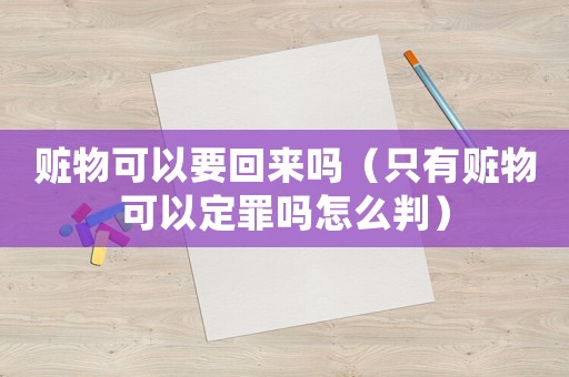 贓物可以要回來嗎（只有贓物可以定罪嗎怎么判）