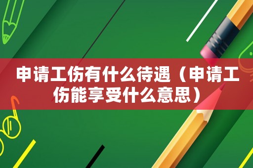 申請工傷有什么待遇（申請工傷能享受什么意思）
