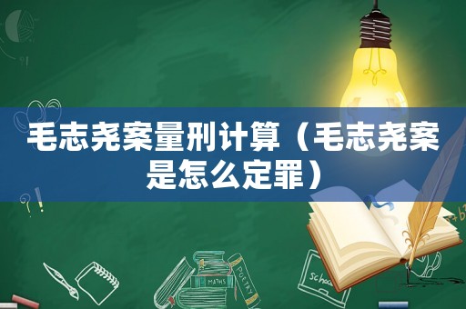 毛志堯案量刑計算（毛志堯案是怎么定罪）
