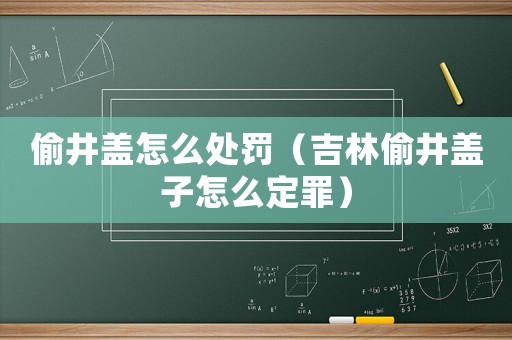 偷井蓋怎么處罰（吉林偷井蓋子怎么定罪）