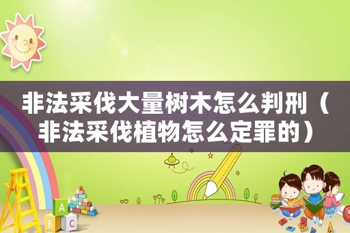 非法采伐大量樹木怎么判刑（非法采伐植物怎么定罪的）