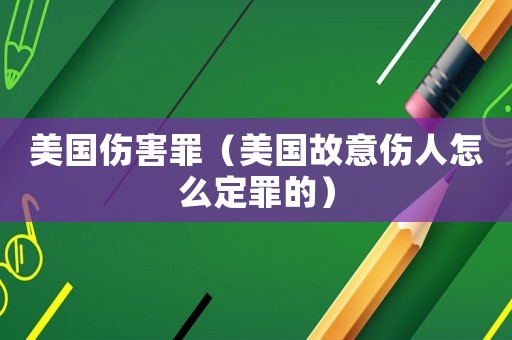 美國傷害罪（美國故意傷人怎么定罪的）