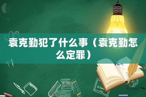 袁克勤犯了什么事（袁克勤怎么定罪）