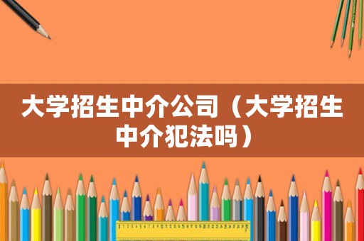大學招生中介公司（大學招生中介犯法嗎）