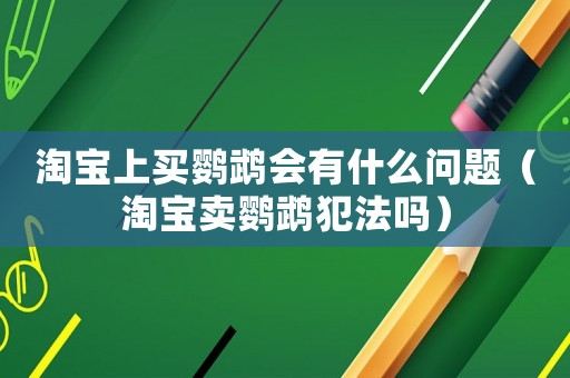 淘寶上買鸚鵡會有什么問題（淘寶賣鸚鵡犯法嗎）