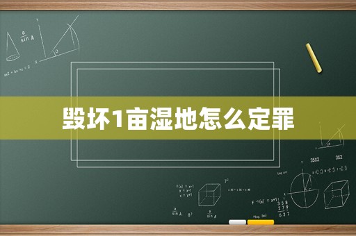 毀壞1畝濕地怎么定罪