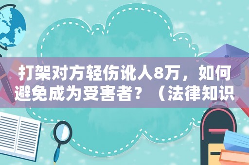打架對方輕傷訛人8萬，如何避免成為受害者？（法律知識必備）