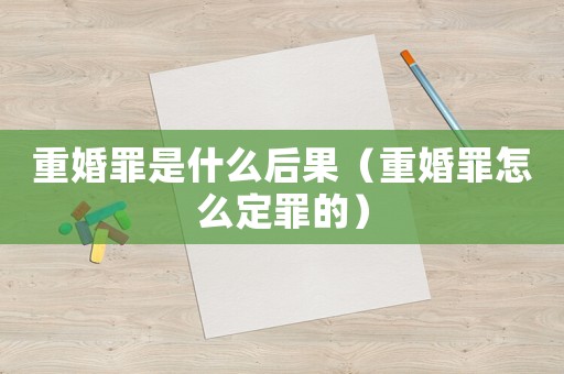 重婚罪是什么后果（重婚罪怎么定罪的）