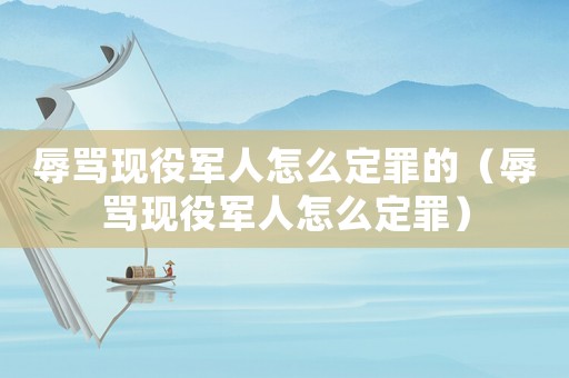 辱罵現役軍人怎么定罪的（辱罵現役軍人怎么定罪）