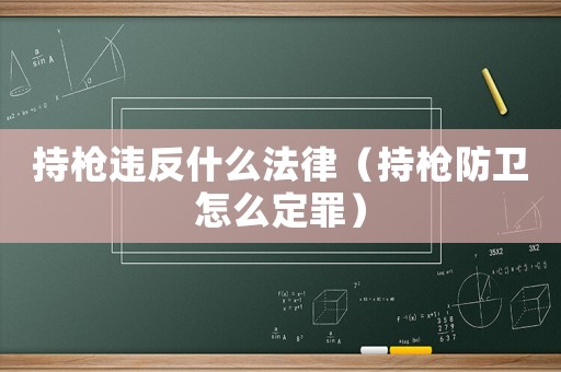 持槍違反什么法律（持槍防衛(wèi)怎么定罪）