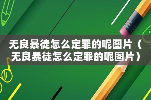 無良暴徒怎么定罪的呢圖片（無良暴徒怎么定罪的呢圖片）
