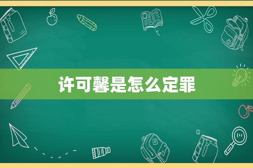 許可馨是怎么定罪