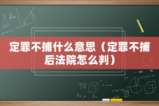 定罪不捕什么意思（定罪不捕后法院怎么判）