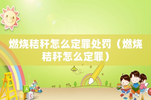 燃燒秸稈怎么定罪處罰（燃燒秸稈怎么定罪）