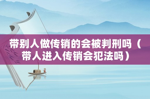 帶別人做傳銷的會被判刑嗎（帶人進入傳銷會犯法嗎）